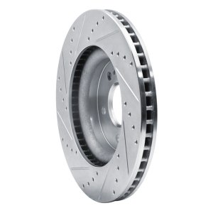 Genesis G70 Brake Rotor (1) - Front Right - R1 Concepts - Drilled & Slotted - Silver - `18-`23